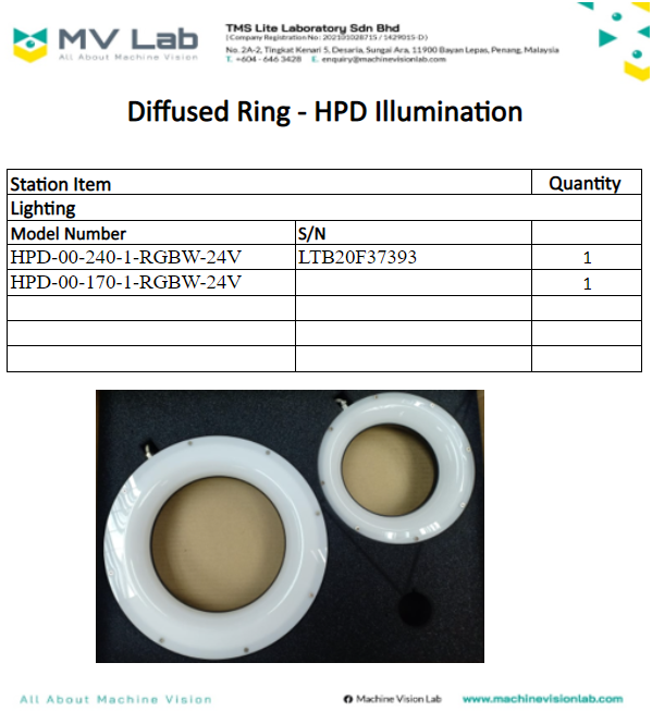 Machine Vision Diffuser Ring ring series - Machine Vision Lab